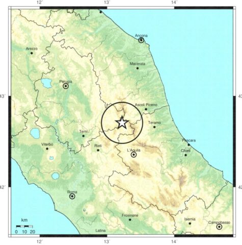 Terremoto in Centro Italia epicentro