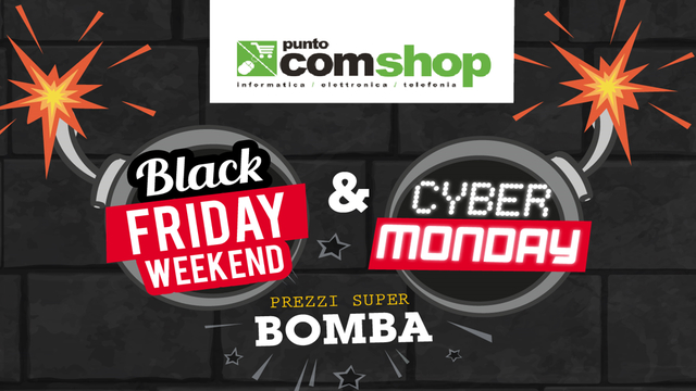 Puntocomshop, prezzi bomba per Black Friday e Cyber Monday