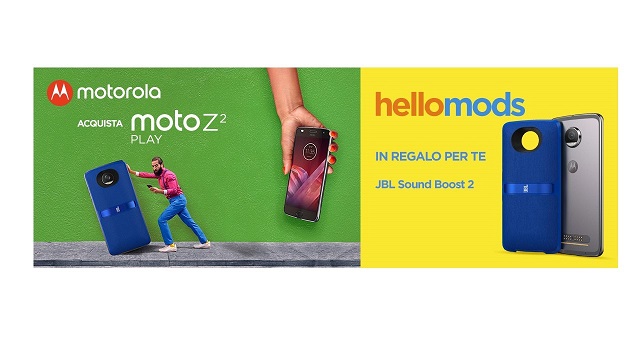 HelloMods JBL in regalo con l’acquisto di un Moto Z2 Play