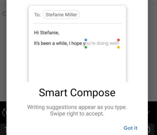 Scrittura intelligente su Gmail