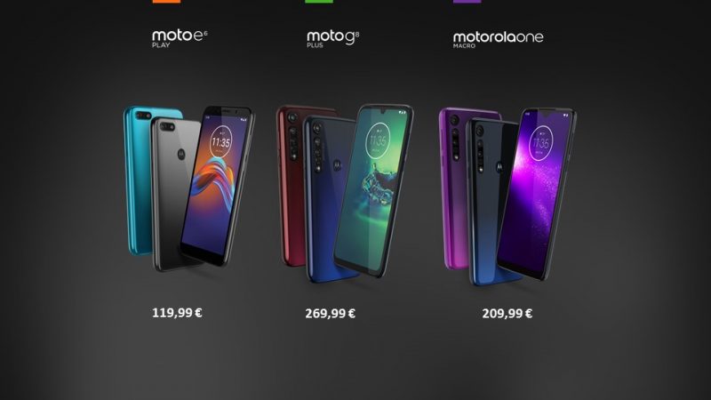 Moto E6 play, Moto G8, Motorola One Macro