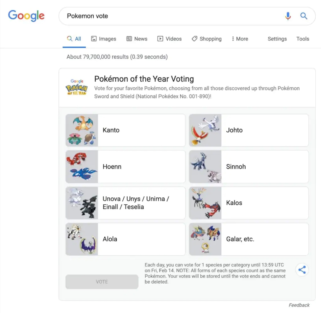 Pokémon vote
